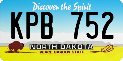 ND license plate KPB752