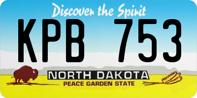 ND license plate KPB753