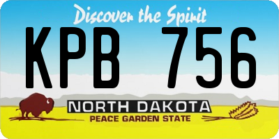 ND license plate KPB756