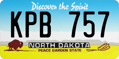 ND license plate KPB757