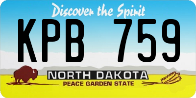 ND license plate KPB759