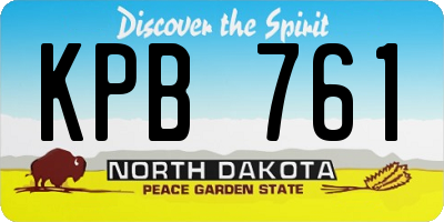 ND license plate KPB761