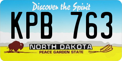 ND license plate KPB763
