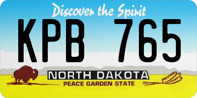 ND license plate KPB765