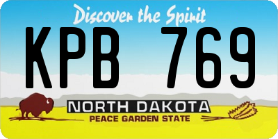 ND license plate KPB769