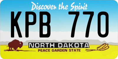 ND license plate KPB770