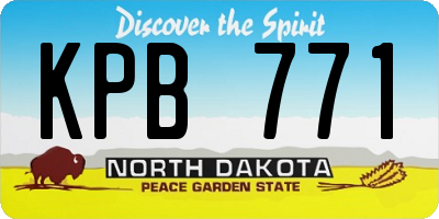 ND license plate KPB771