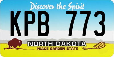 ND license plate KPB773