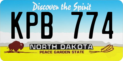ND license plate KPB774