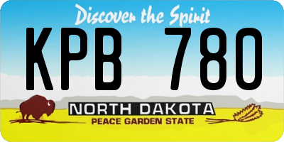 ND license plate KPB780