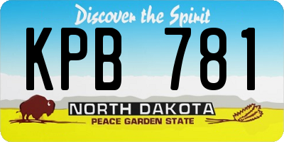ND license plate KPB781