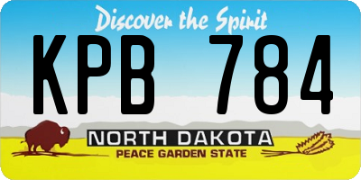 ND license plate KPB784