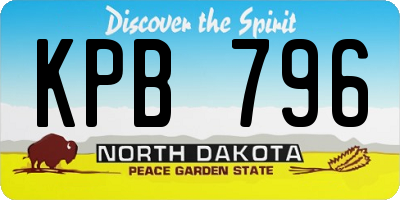 ND license plate KPB796