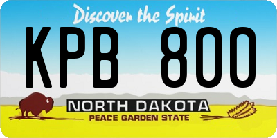 ND license plate KPB800