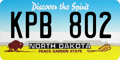 ND license plate KPB802