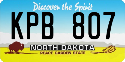 ND license plate KPB807