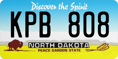 ND license plate KPB808
