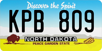 ND license plate KPB809
