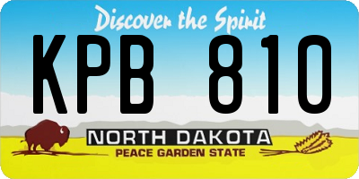 ND license plate KPB810