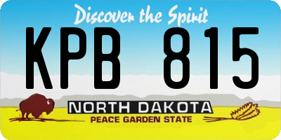 ND license plate KPB815