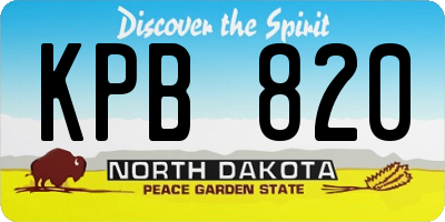 ND license plate KPB820
