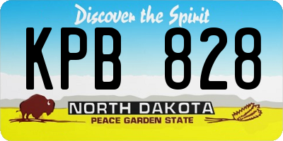 ND license plate KPB828