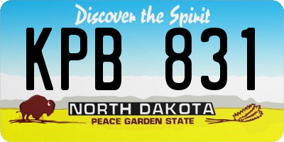 ND license plate KPB831