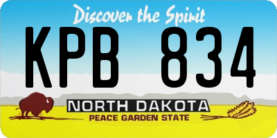 ND license plate KPB834