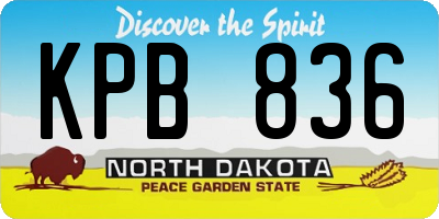 ND license plate KPB836