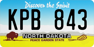 ND license plate KPB843