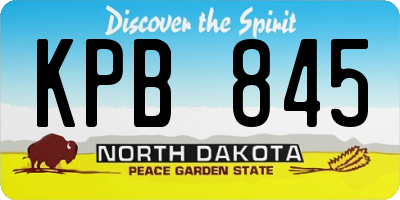 ND license plate KPB845