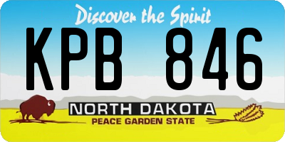 ND license plate KPB846