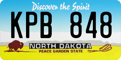 ND license plate KPB848