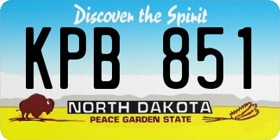 ND license plate KPB851