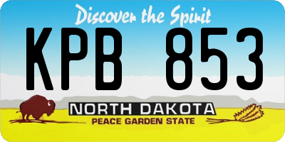 ND license plate KPB853