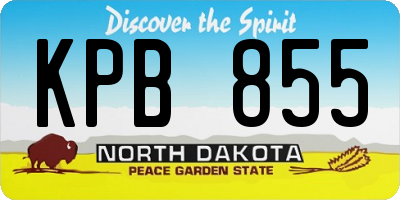 ND license plate KPB855