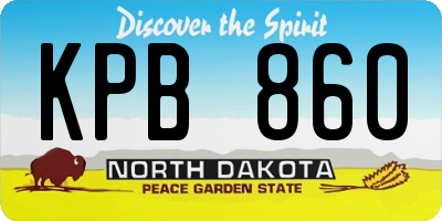 ND license plate KPB860