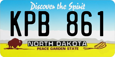 ND license plate KPB861