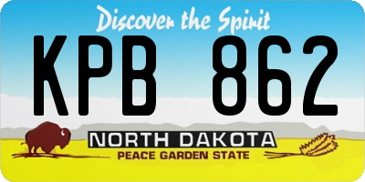 ND license plate KPB862