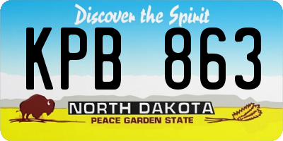 ND license plate KPB863