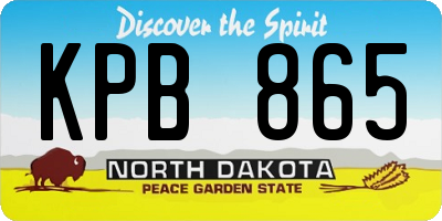 ND license plate KPB865