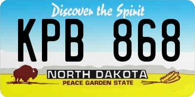 ND license plate KPB868