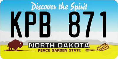 ND license plate KPB871