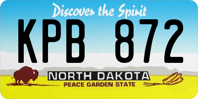 ND license plate KPB872