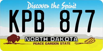 ND license plate KPB877