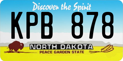 ND license plate KPB878