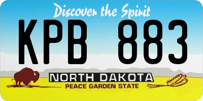 ND license plate KPB883