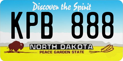 ND license plate KPB888
