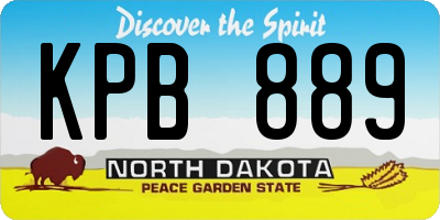 ND license plate KPB889
