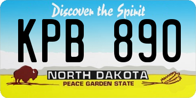 ND license plate KPB890
